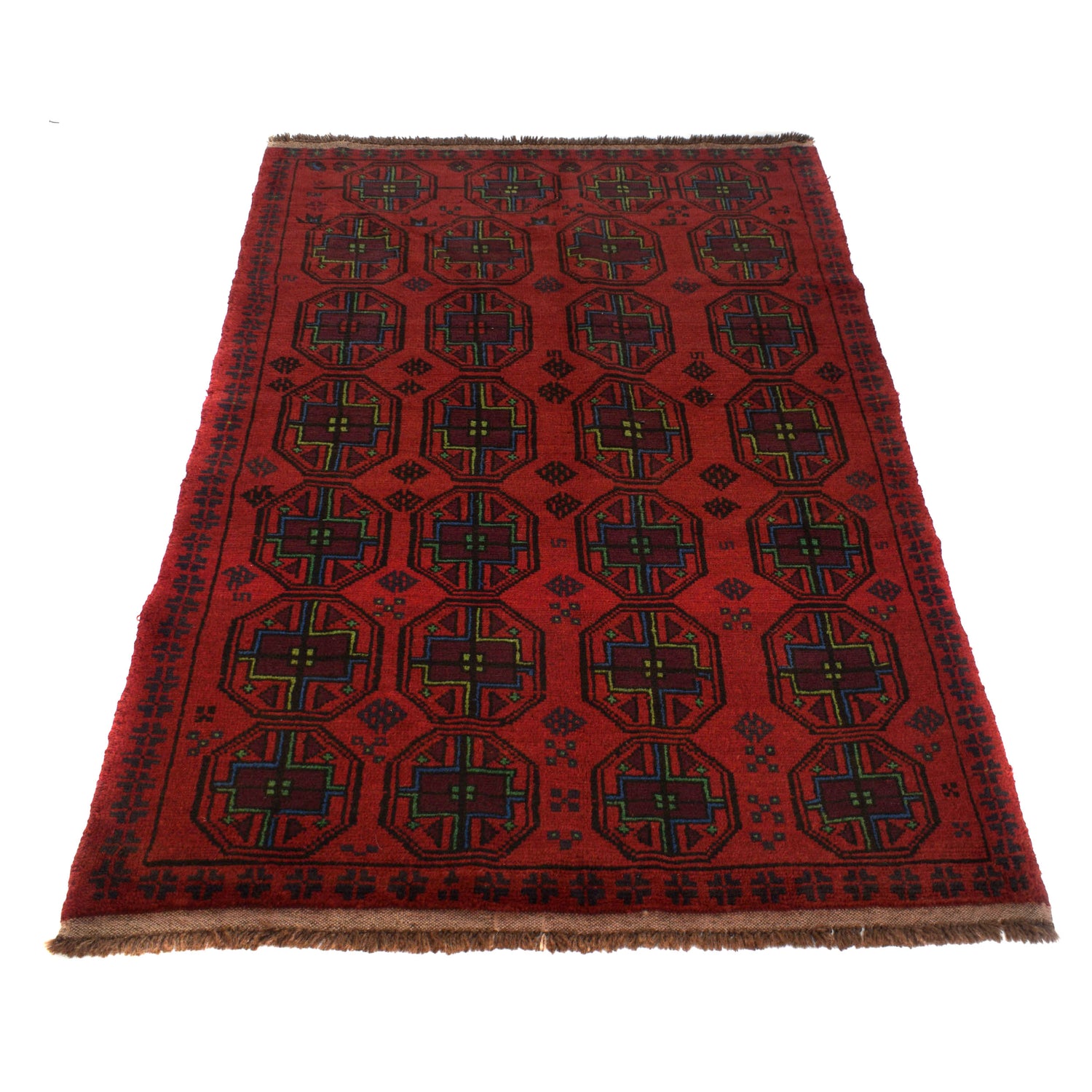 Baluchi Rug Handmade Red Geometric 4x6 ft