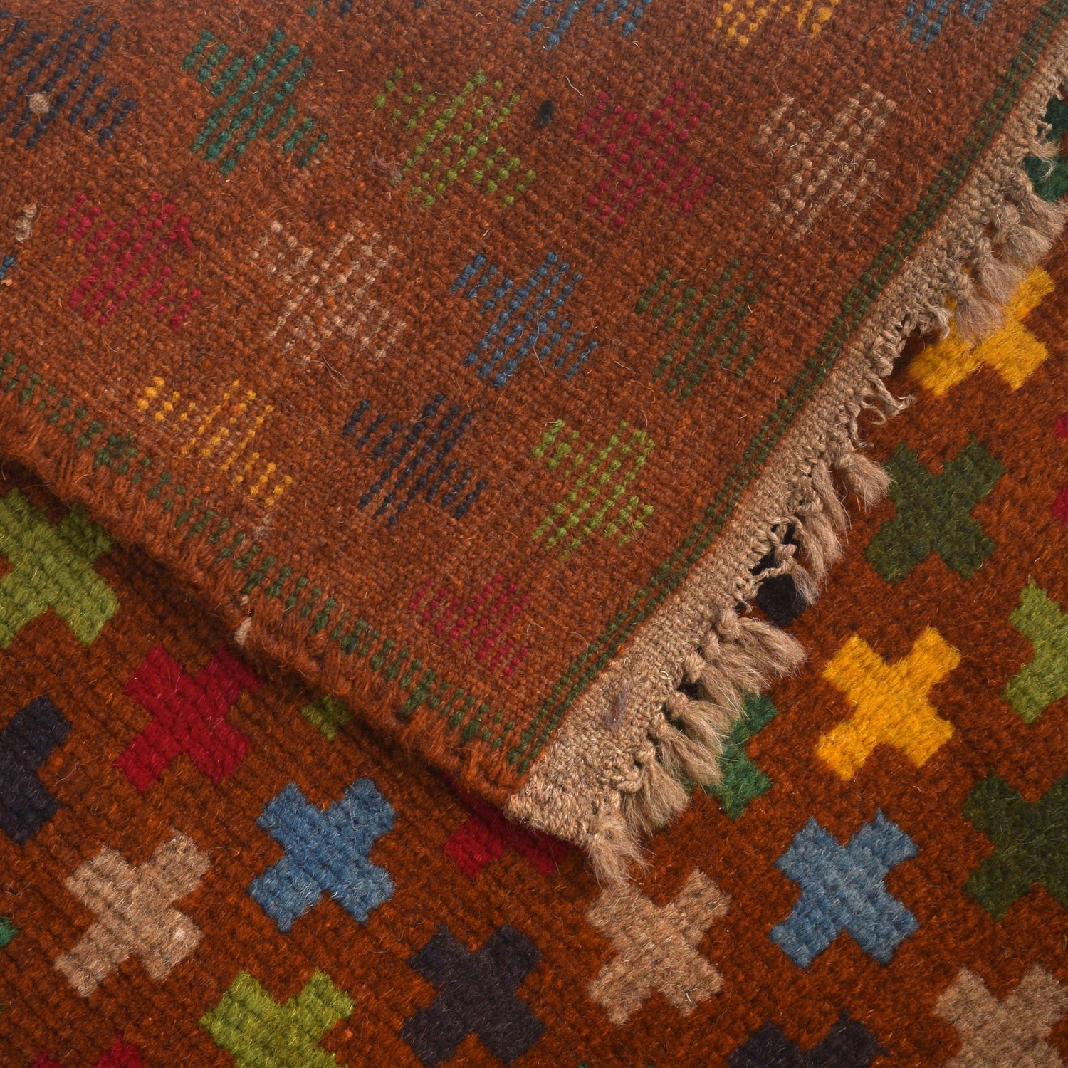 Baluchi Rug Handmade Brown Floral 4x6 ft