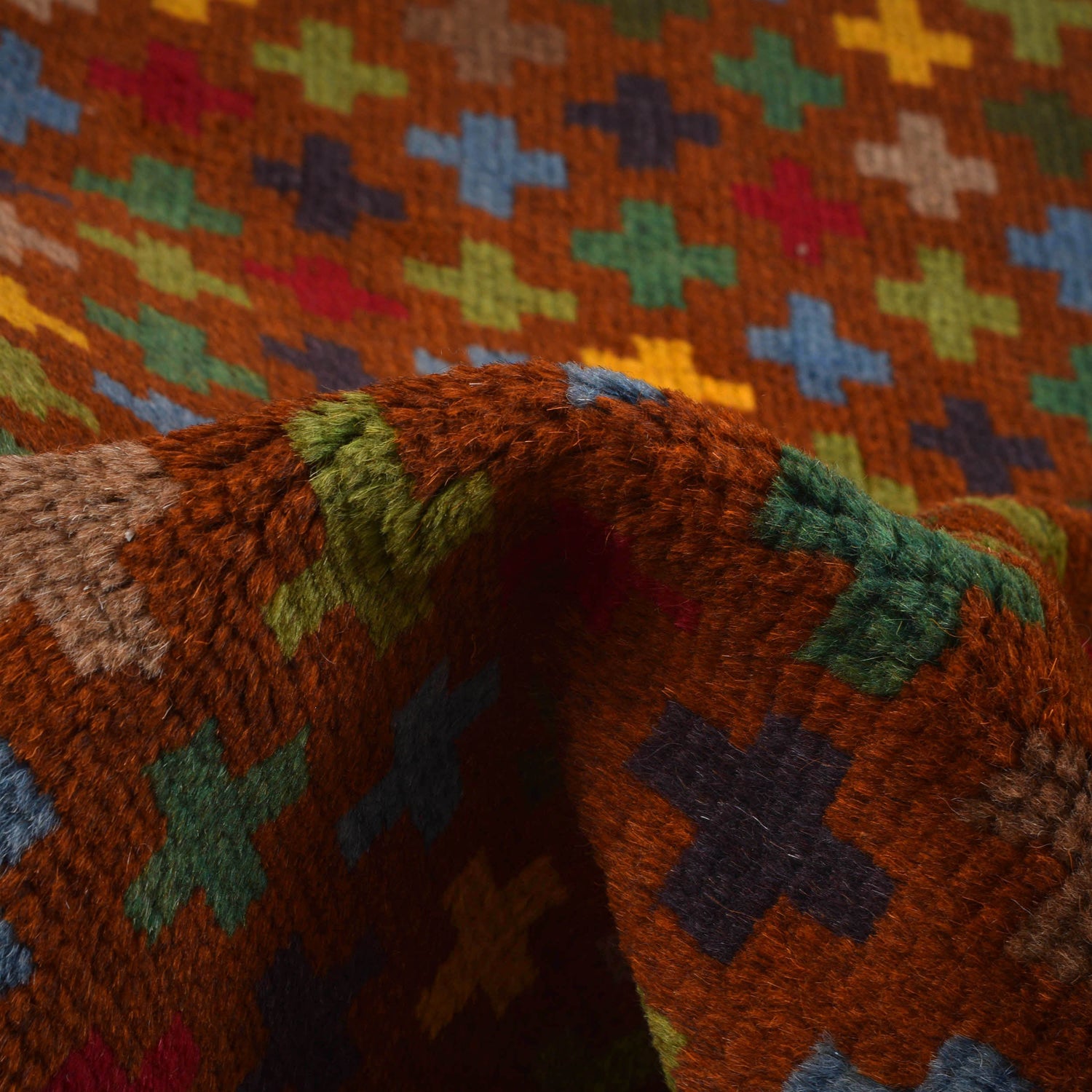 Baluchi Rug Handmade Brown Floral 4x6 ft