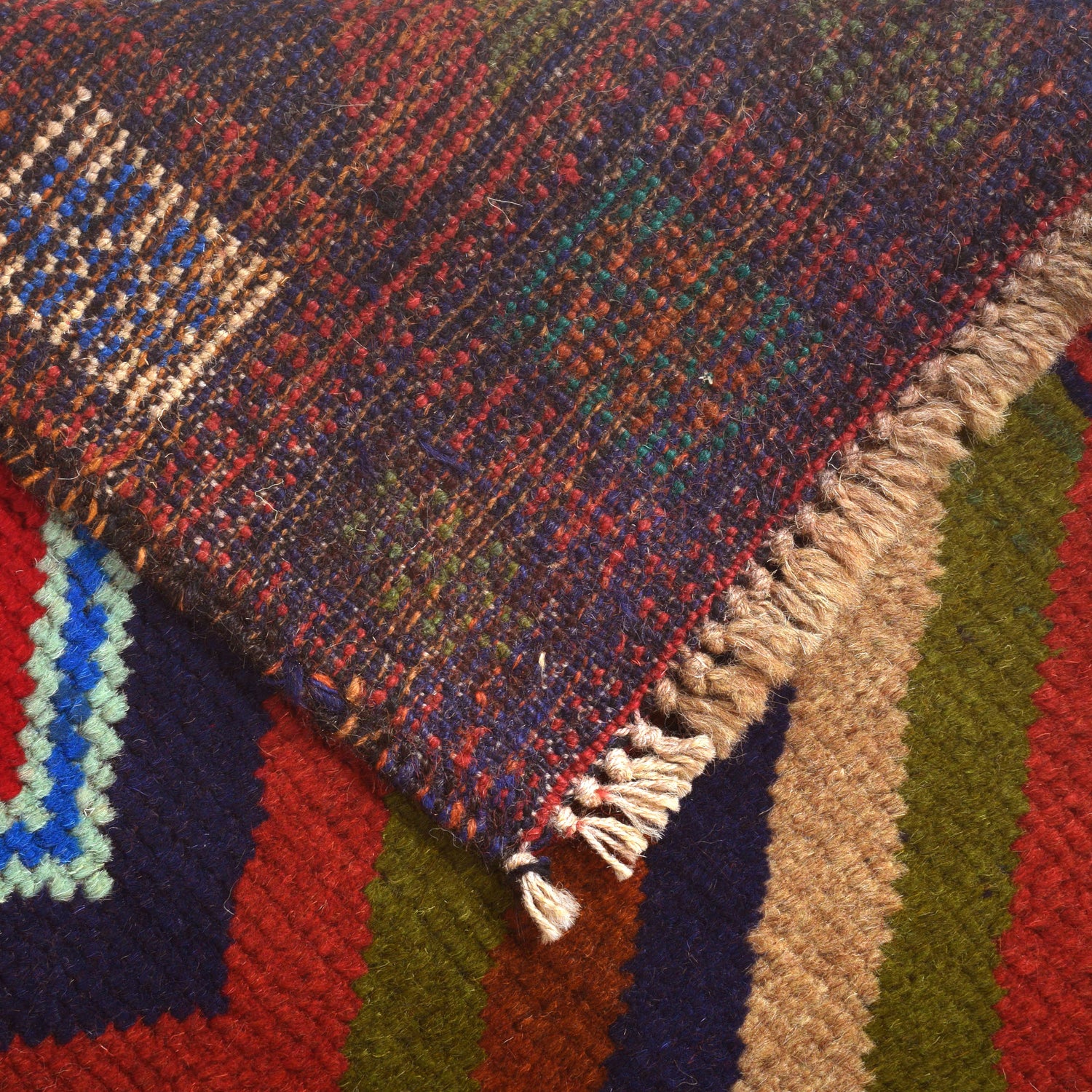 Baluchi Rug Handmade Multi Curvilinear 4x6 ft