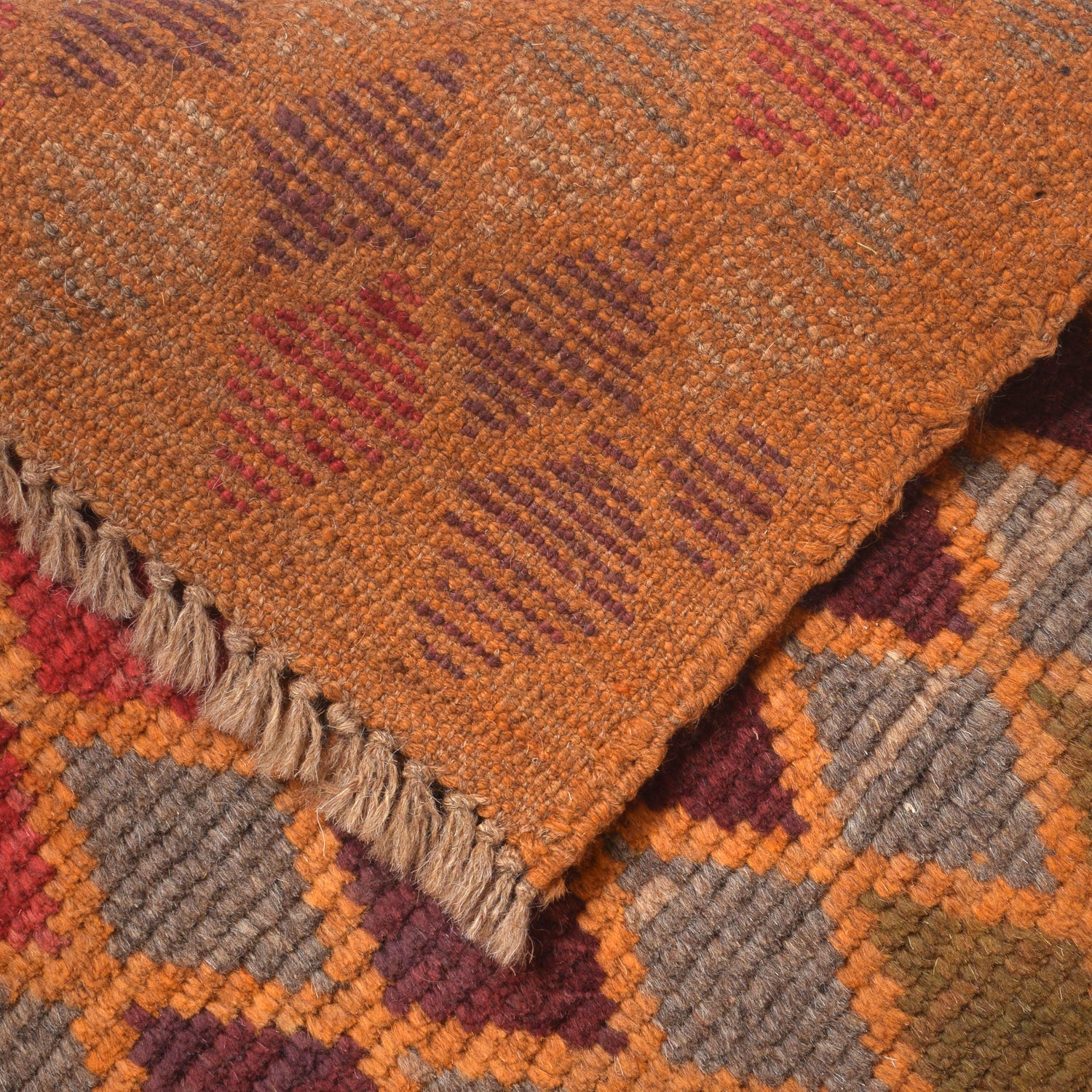 Baluchi Rug Handmade Orange Geometric 4x6 ft
