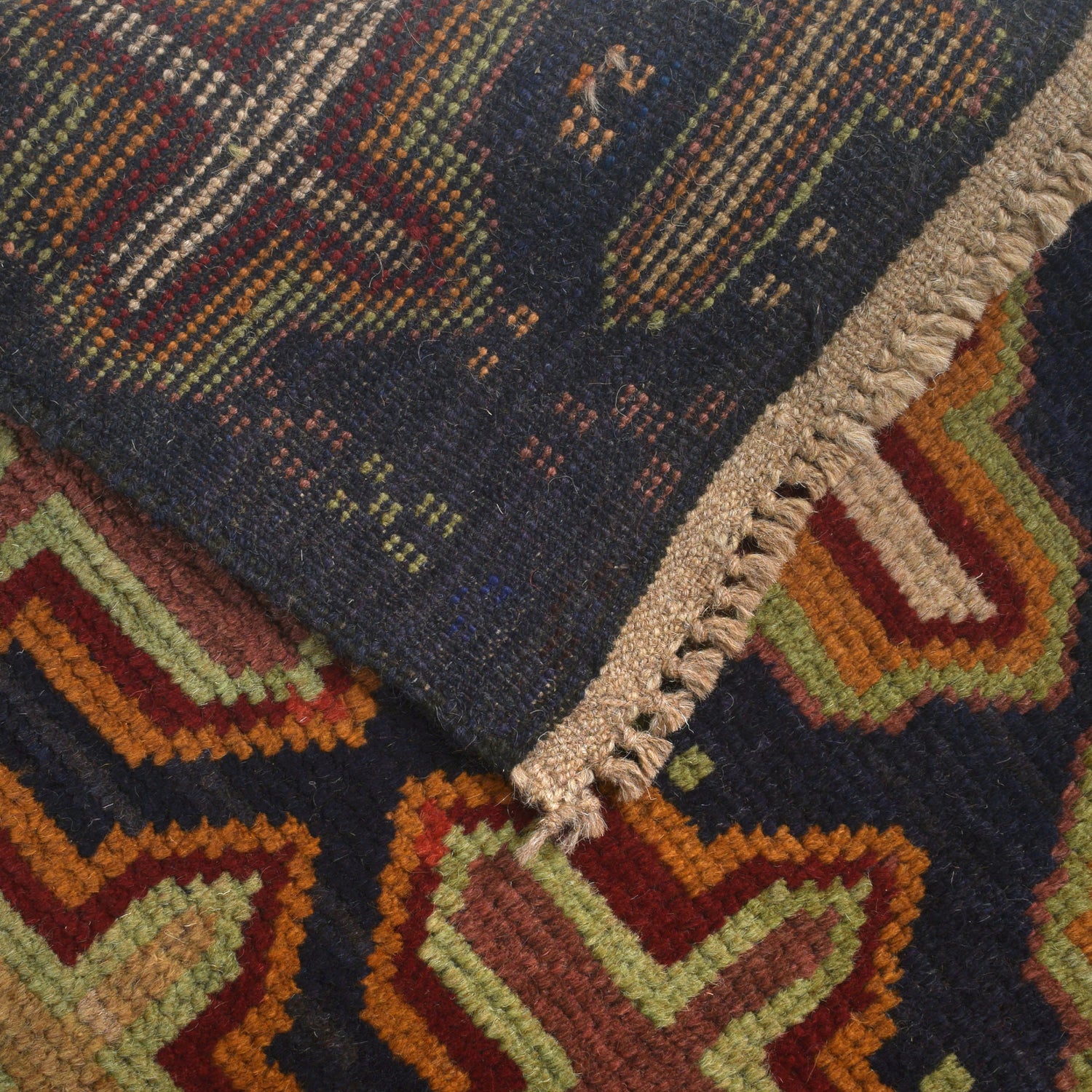 Baluchi Rug Handmade Multi Geometric 4x6 ft