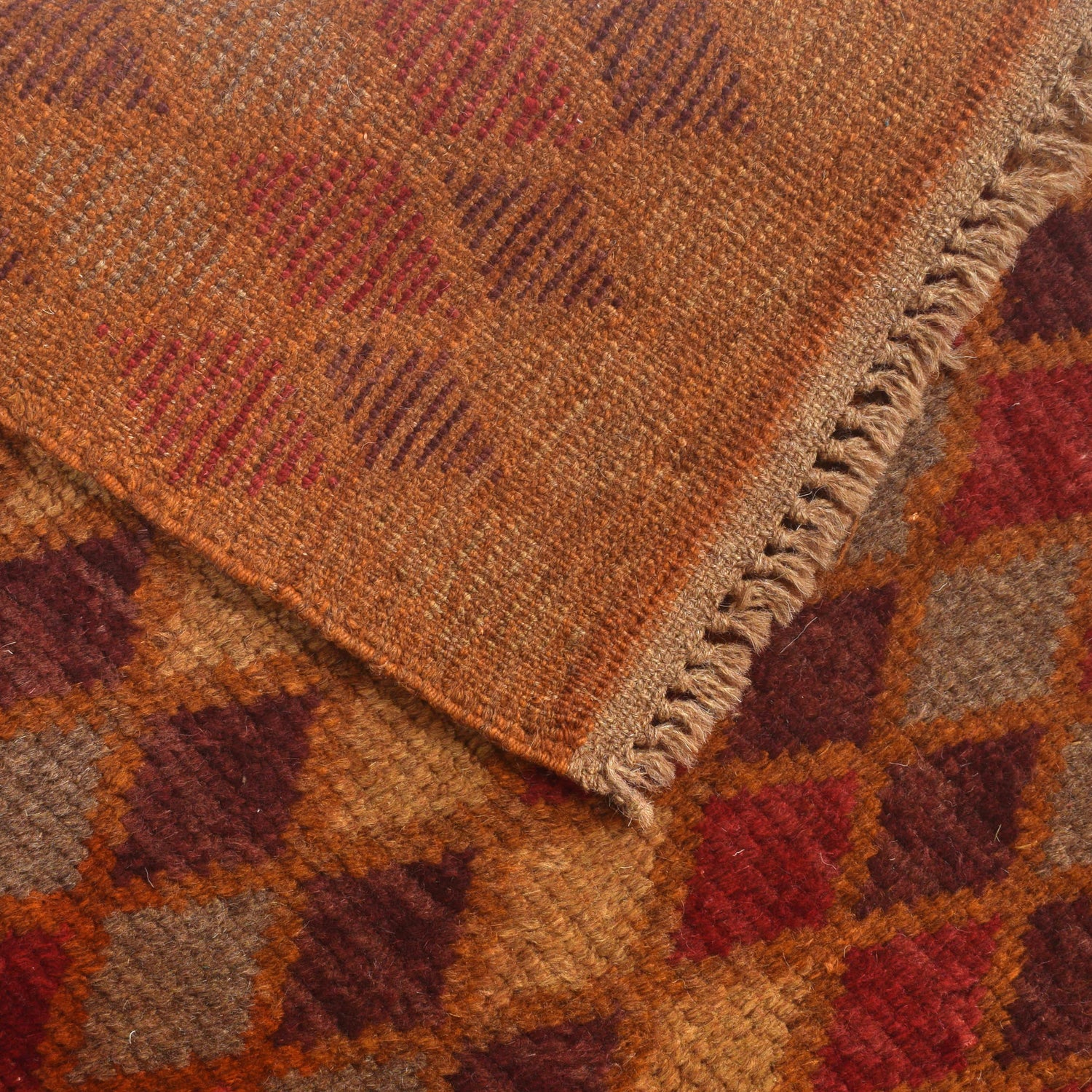 Baluchi Rug Handmade Orange Geometric 4x6 ft
