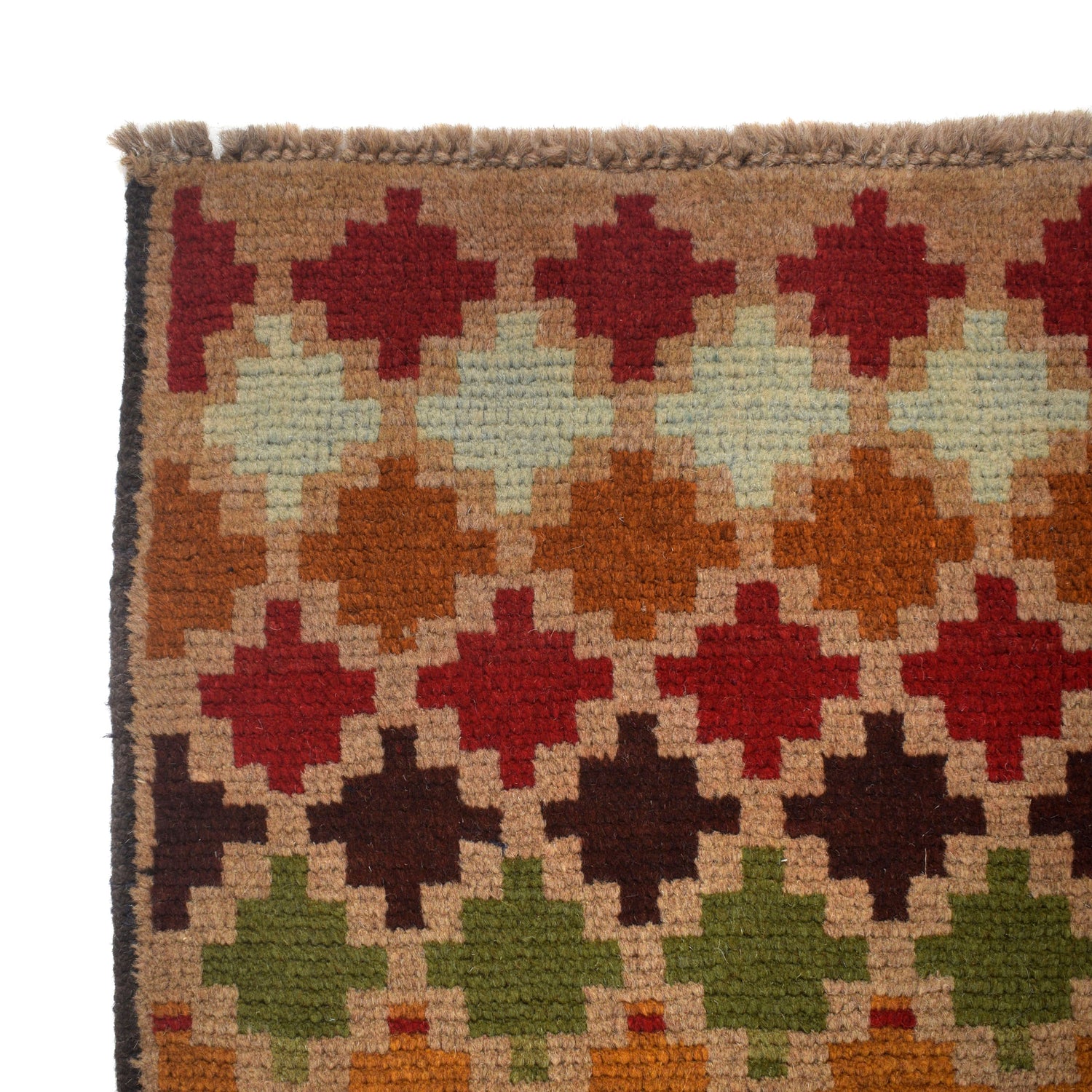 Baluchi Rug Handmade Tan Geometric 4x6 ft