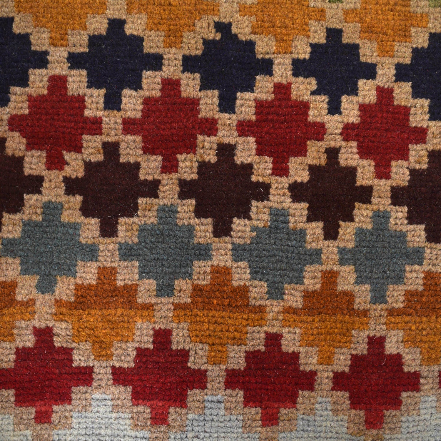 Baluchi Rug Handmade Tan Geometric 4x6 ft