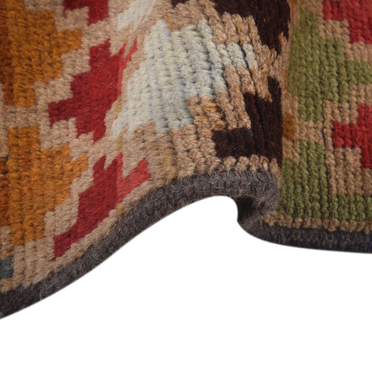 Baluchi Rug Handmade Tan Geometric 4x6 ft