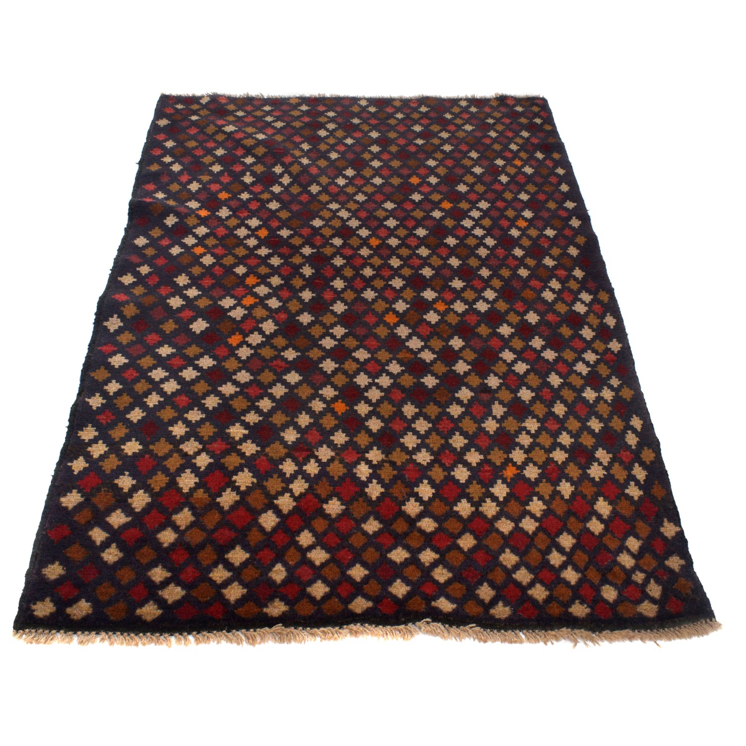 Baluchi Rug Handmade Multi Geometric 4x6 ft