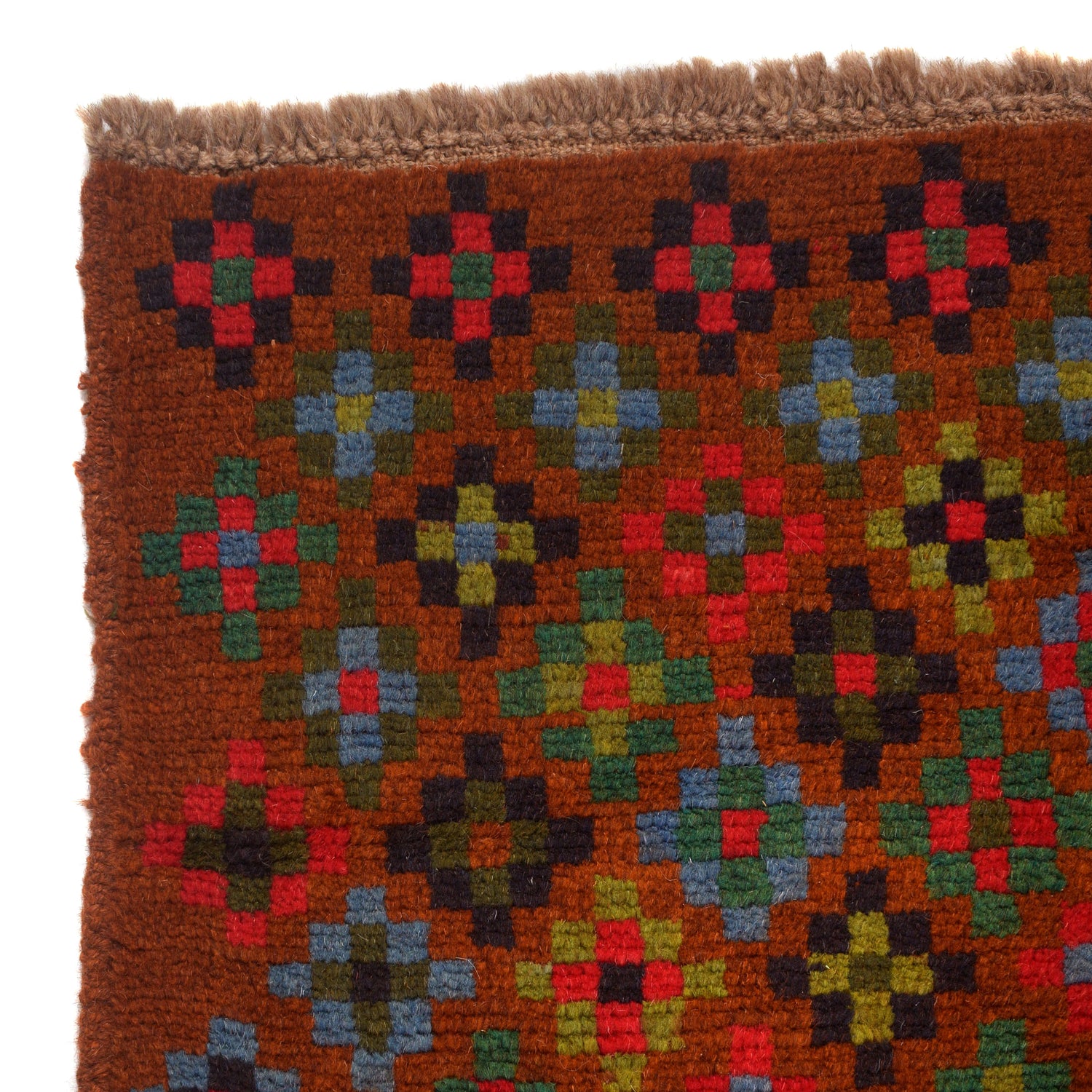 Baluchi Rug Handmade Brown Geometric 4x6 ft