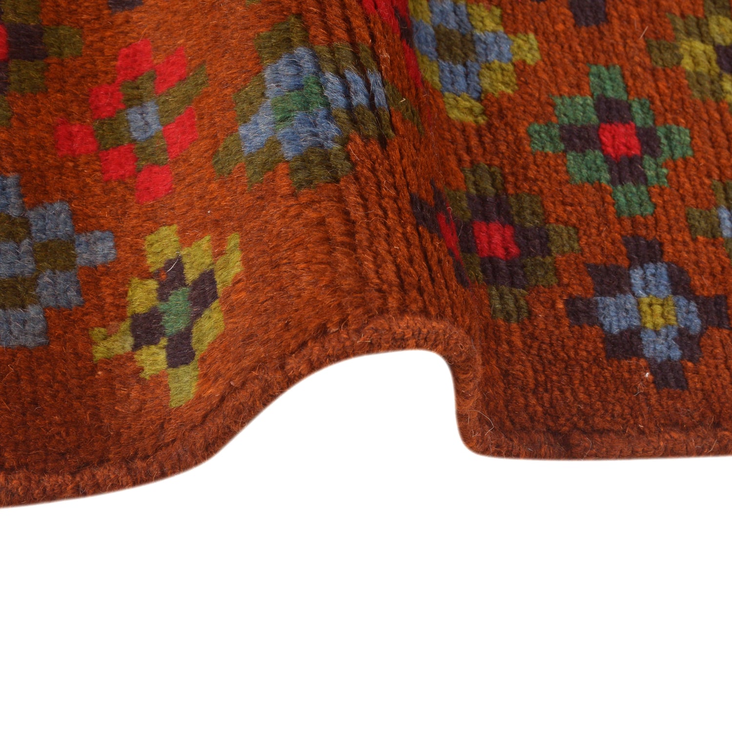 Baluchi Rug Handmade Brown Geometric 4x6 ft