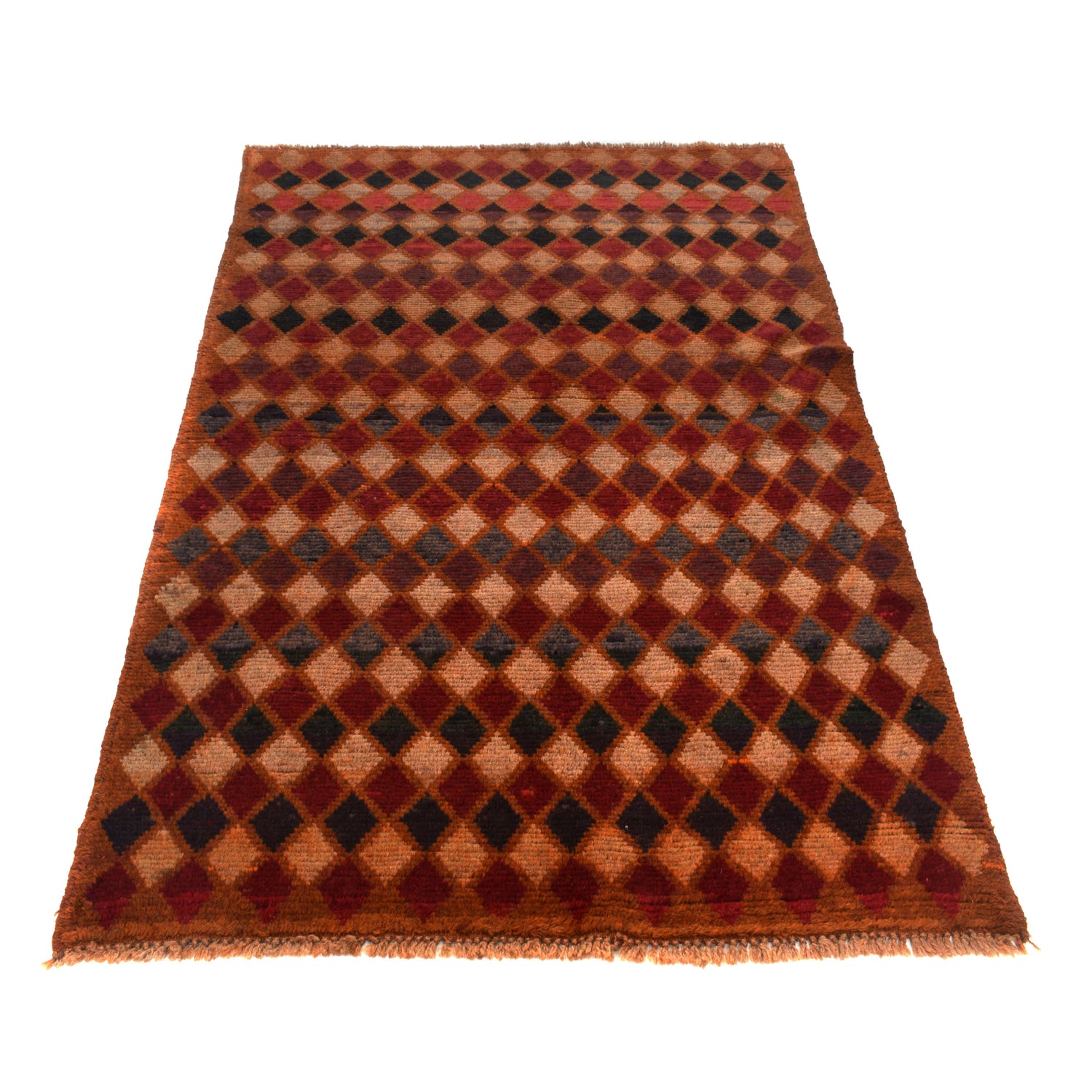 Baluchi Rug Handmade Orange Geometric 4x6 ft