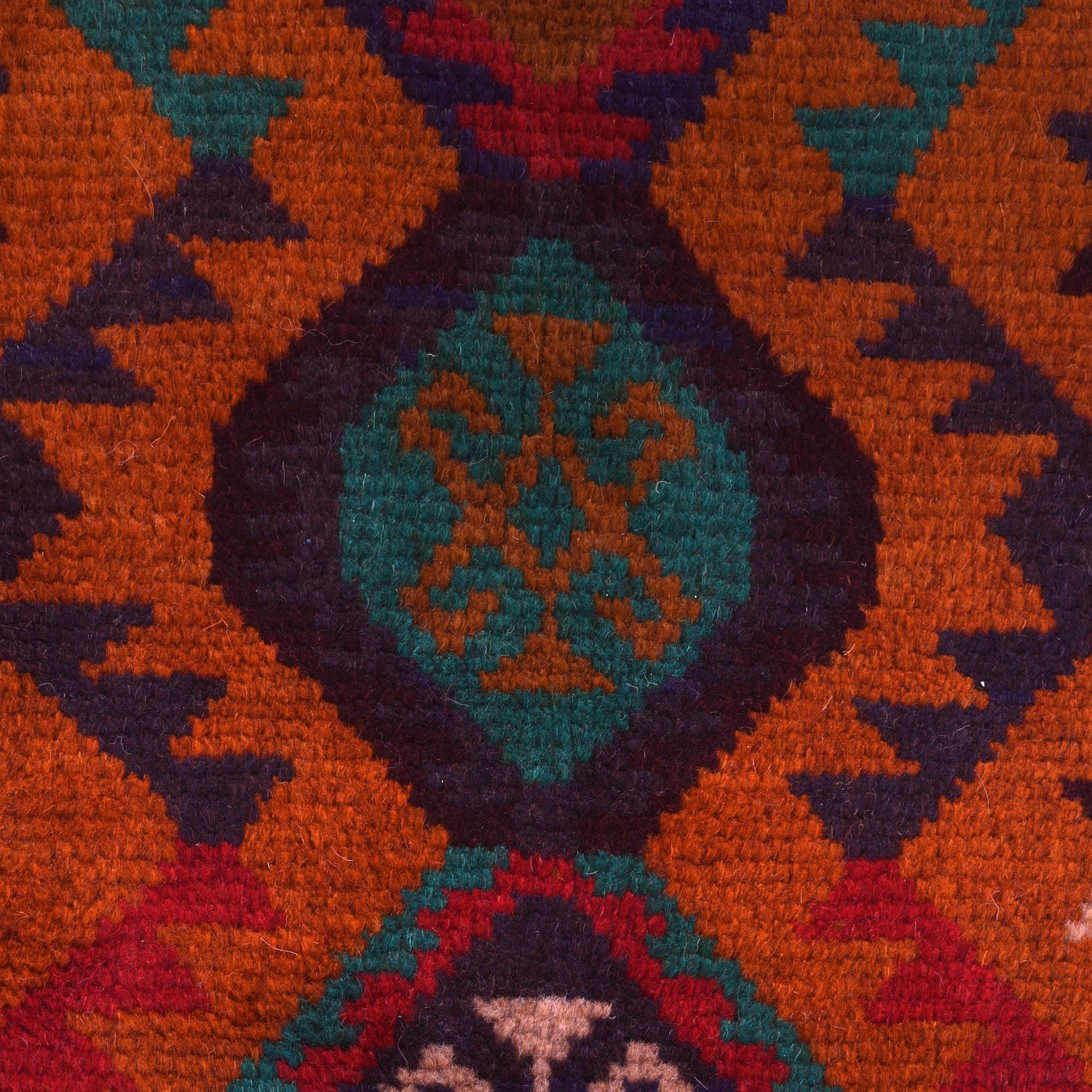 Baluchi Rug Handmade Orange Geometric 4x6 ft