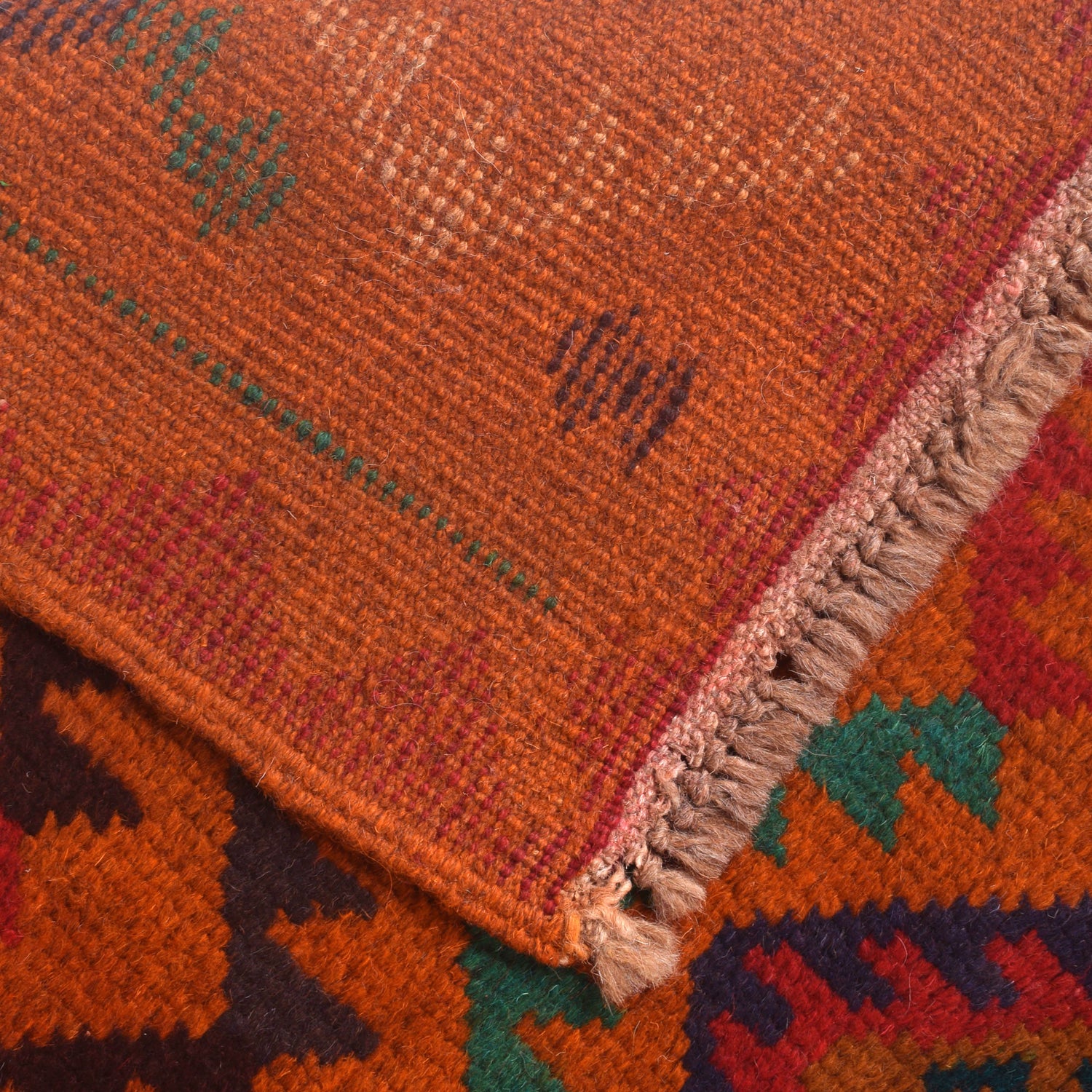 Baluchi Rug Handmade Orange Geometric 4x6 ft