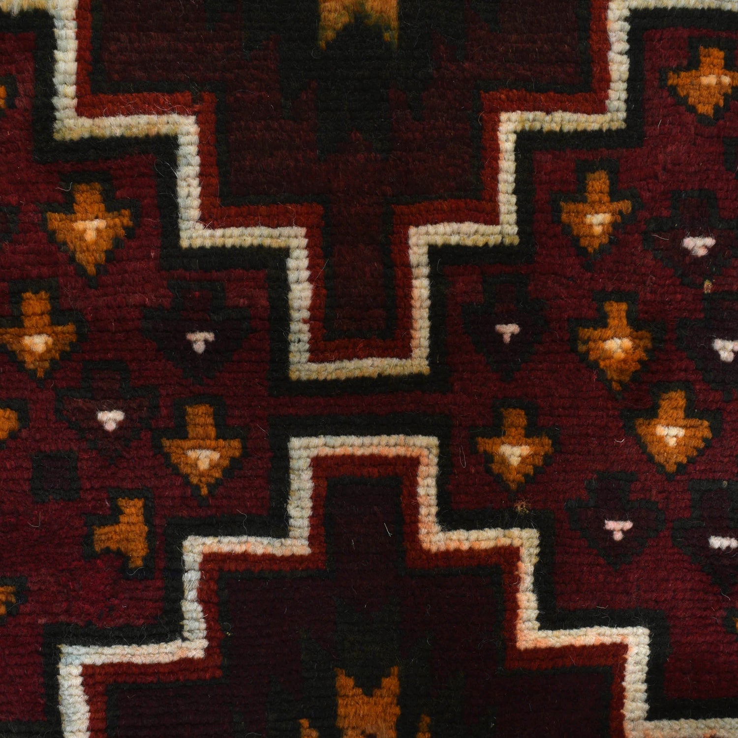 Baluchi Rug Handmade Deep Red Geometric 4x6 ft