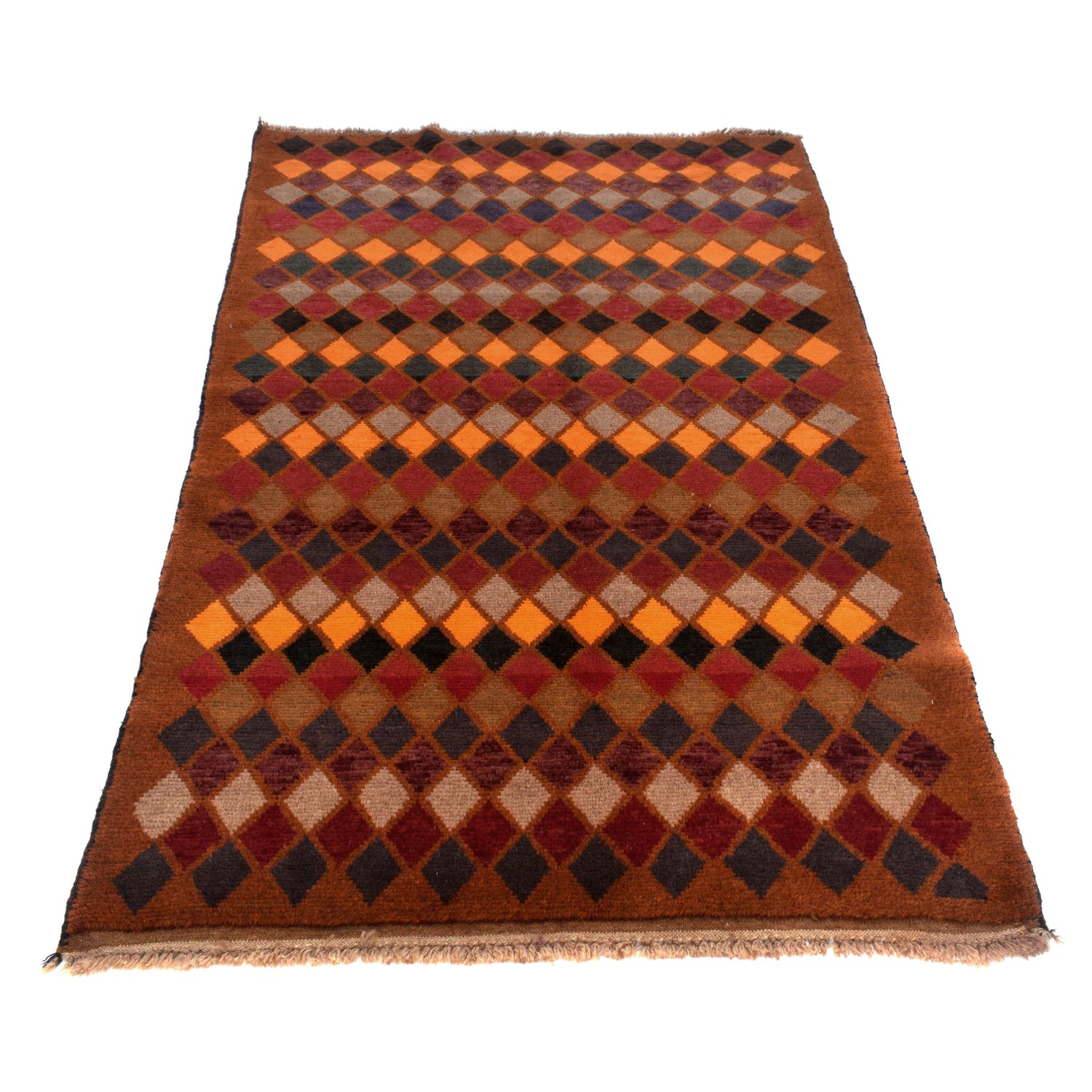Baluchi Rug Handmade Light Brown Geometric 4x6 ft