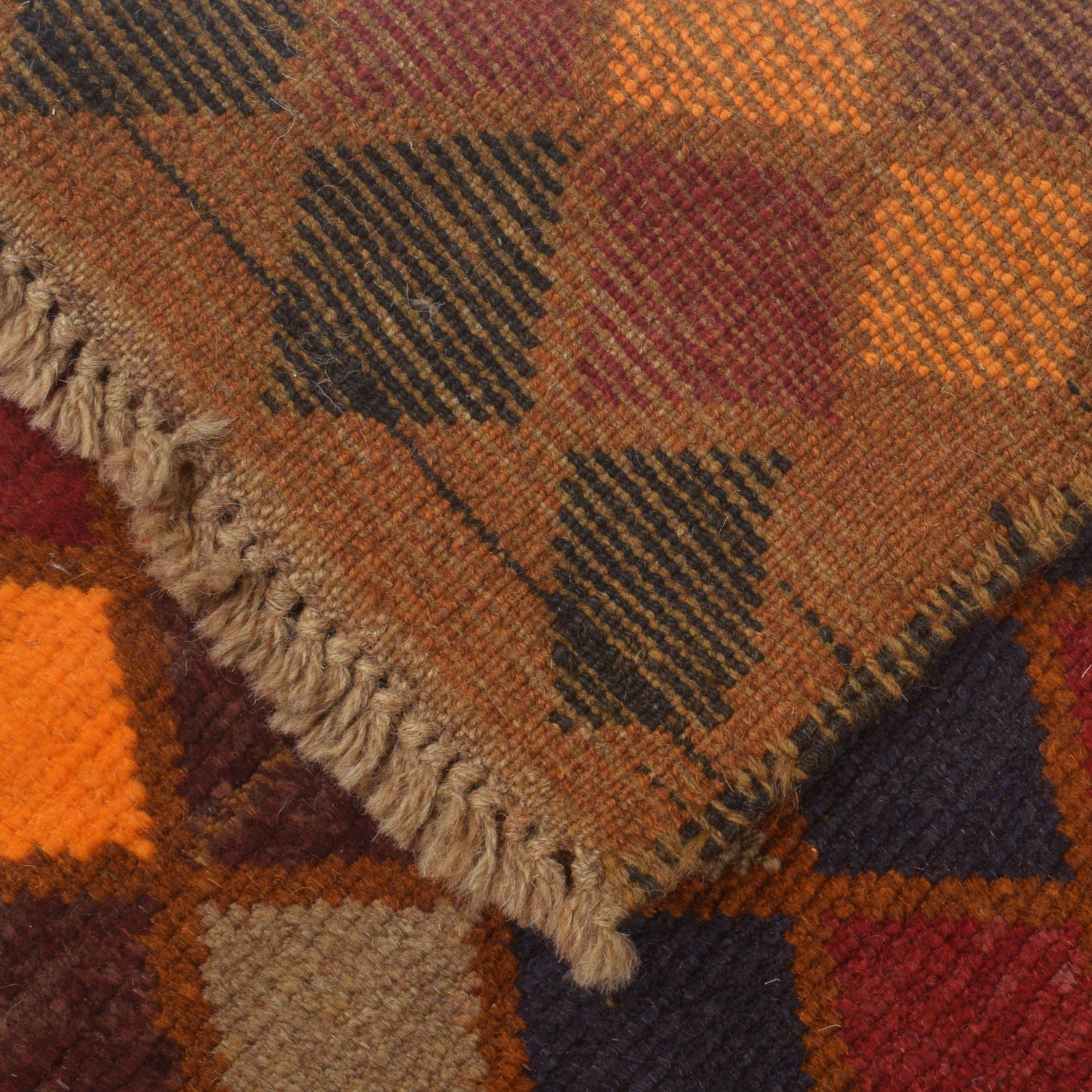 Baluchi Rug Handmade Light Brown Geometric 4x6 ft