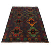 Baluchi Rug Handmade Black Geometric 4x6 ft