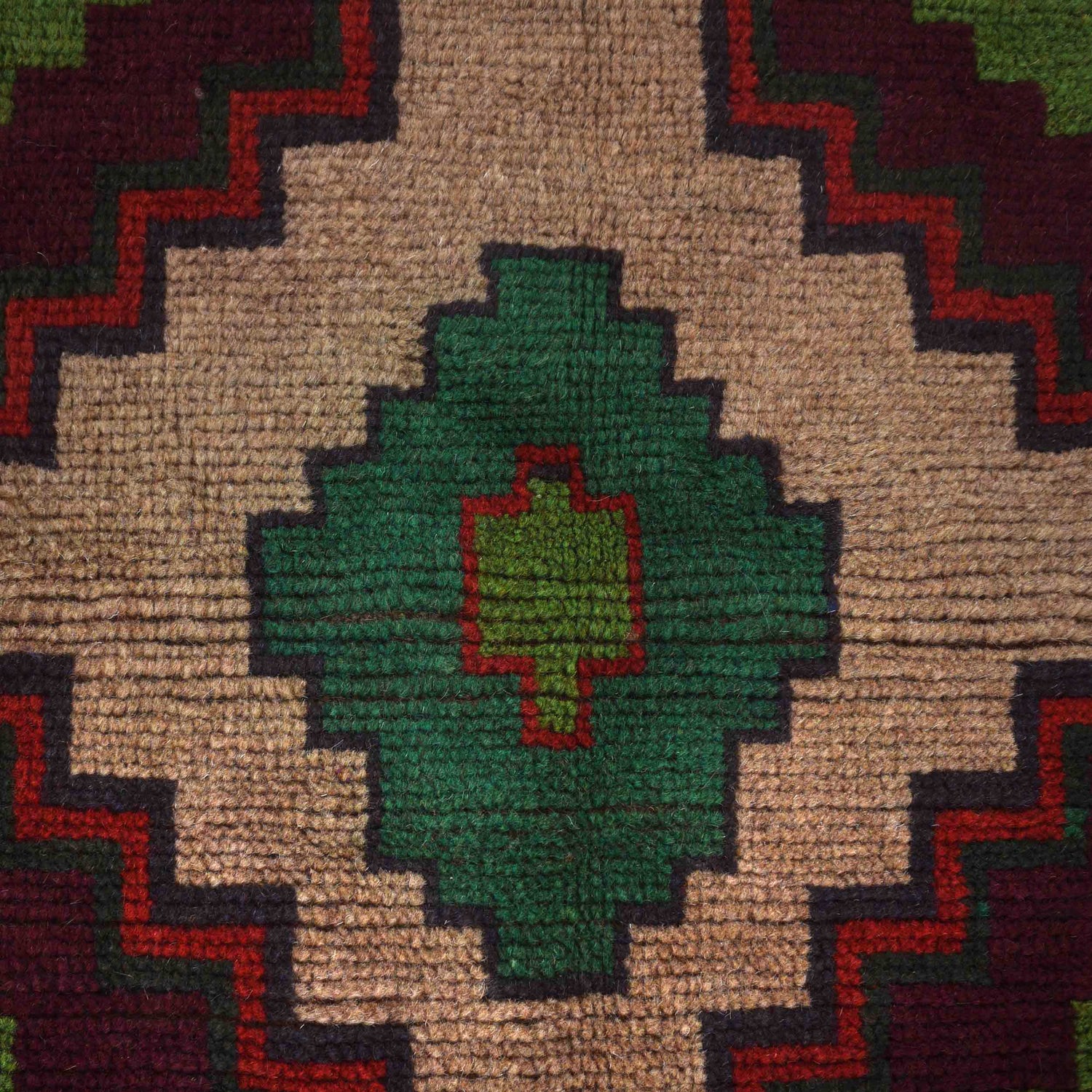 Baluchi Rug Handmade Tan Geometric 4x6 ft