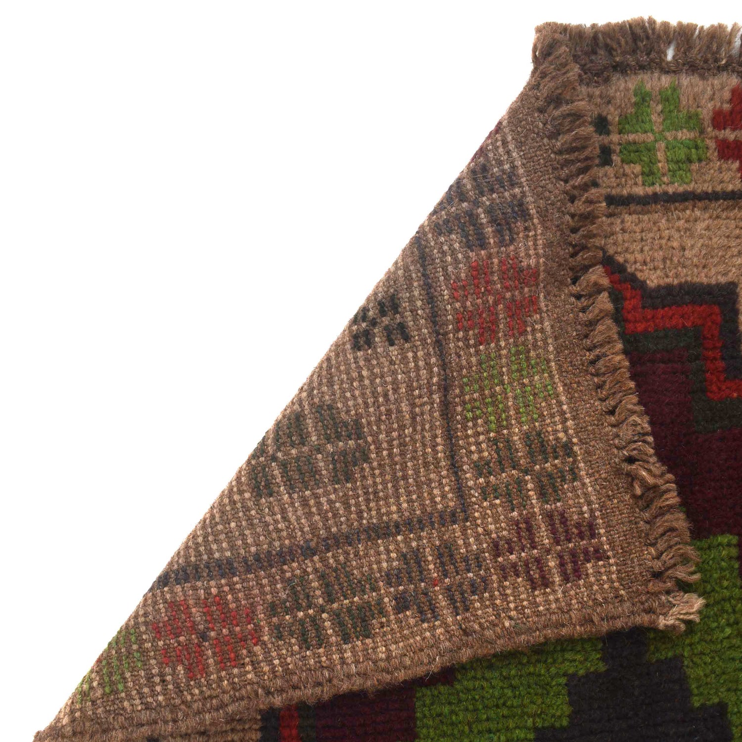 Baluchi Rug Handmade Tan Geometric 4x6 ft