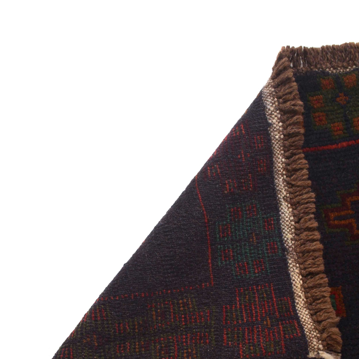Baluchi Rug Handmade Dark Blue Geometric 4x6 ft