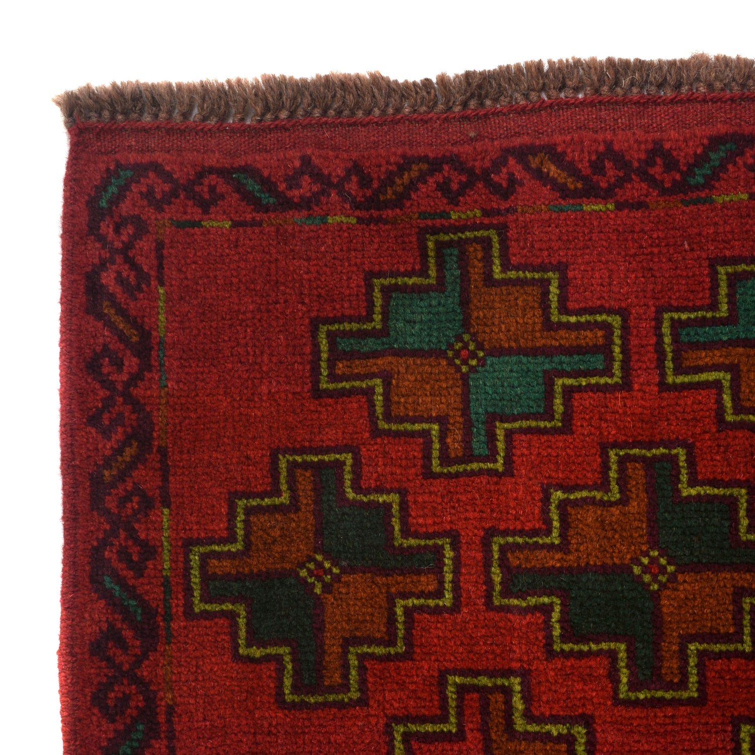 Baluchi Rug Handmade Red Geometric 4x6 ft