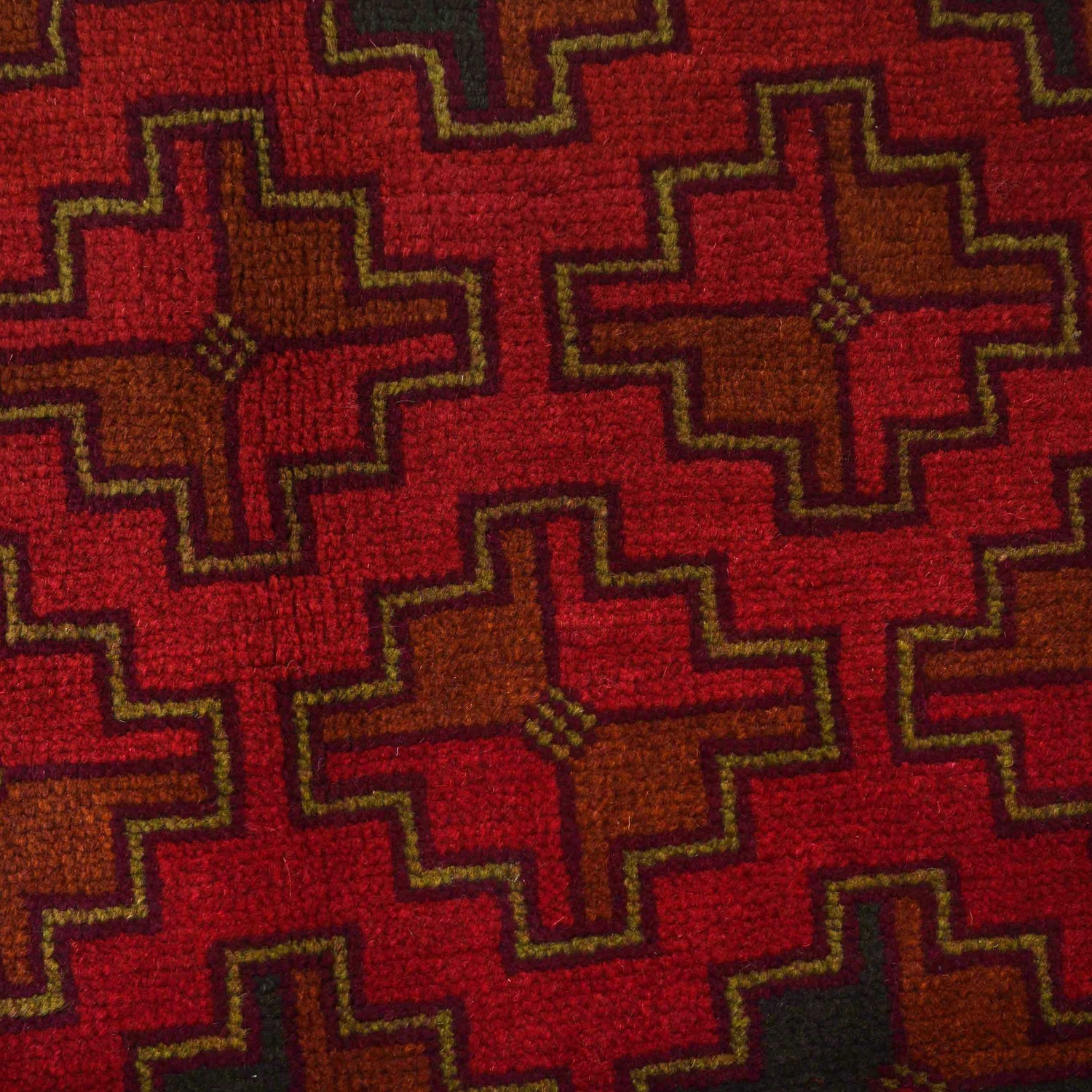 Baluchi Rug Handmade Red Geometric 4x6 ft