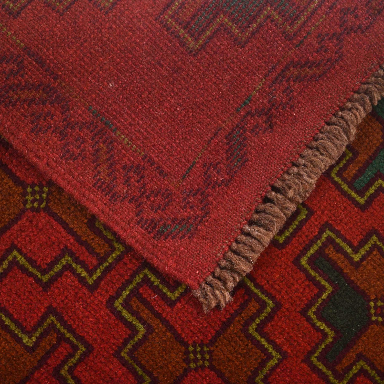 Baluchi Rug Handmade Red Geometric 4x6 ft