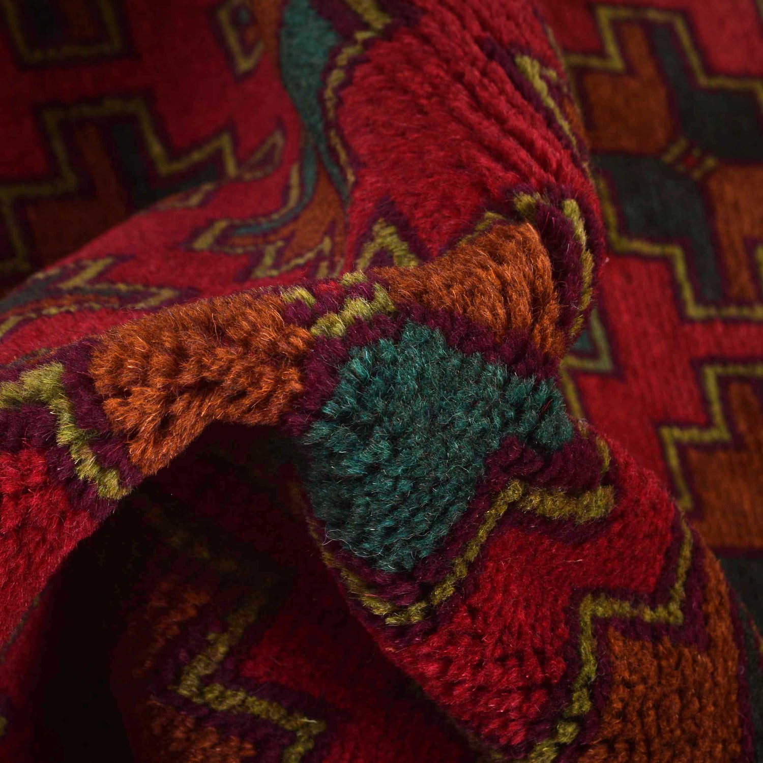 Baluchi Rug Handmade Red Geometric 4x6 ft