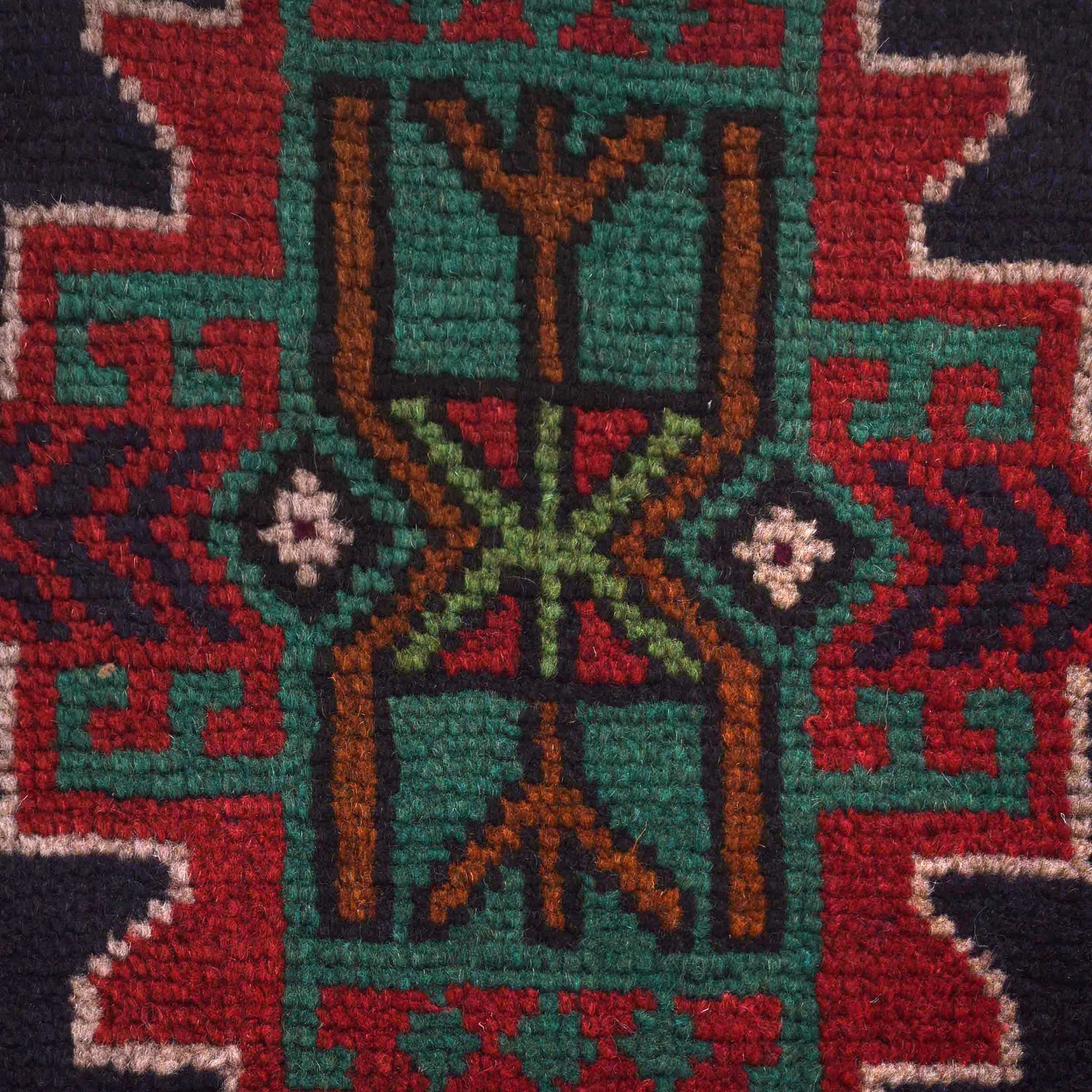 Baluchi Rug Handmade Dark Blue Geometric 4x6 ft