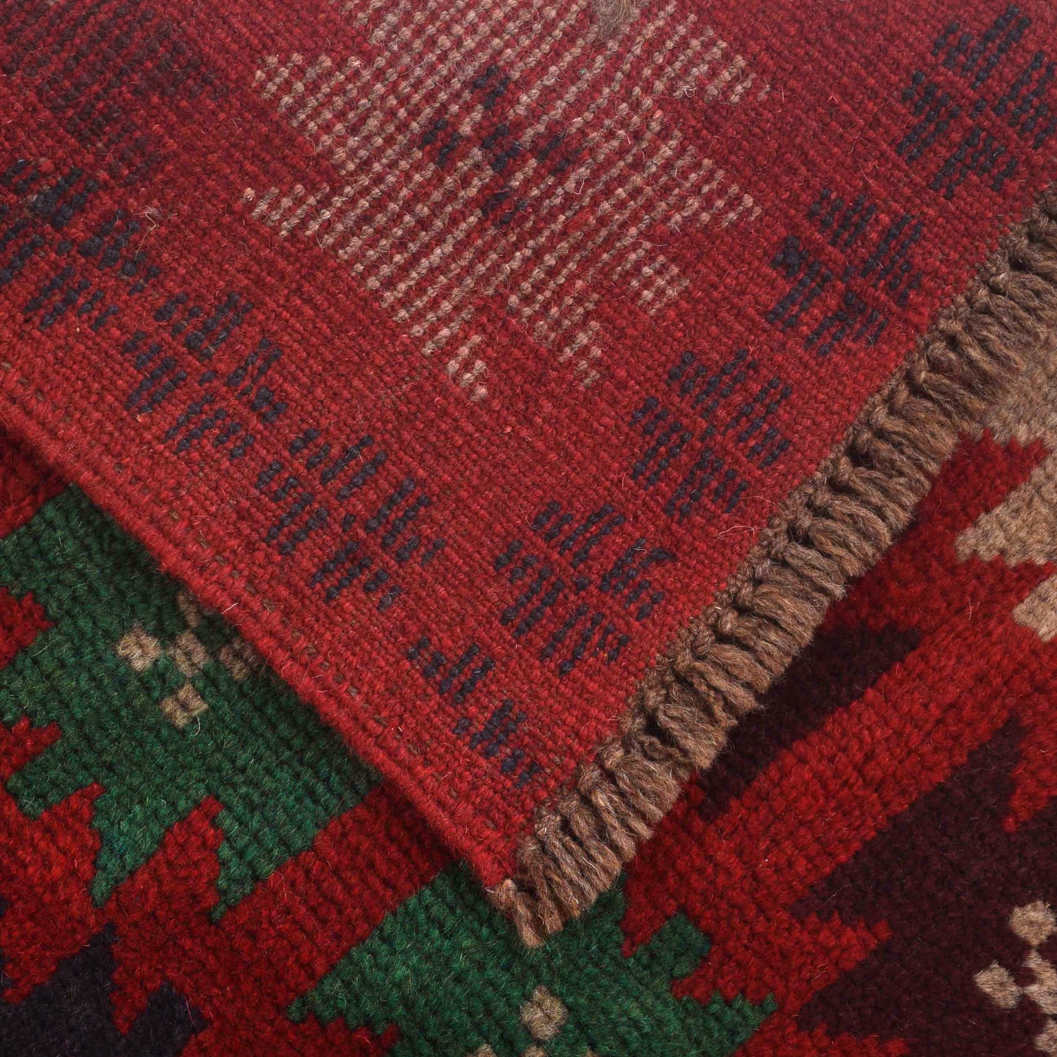 Baluchi Rug Handmade Red Floral 4x6 ft