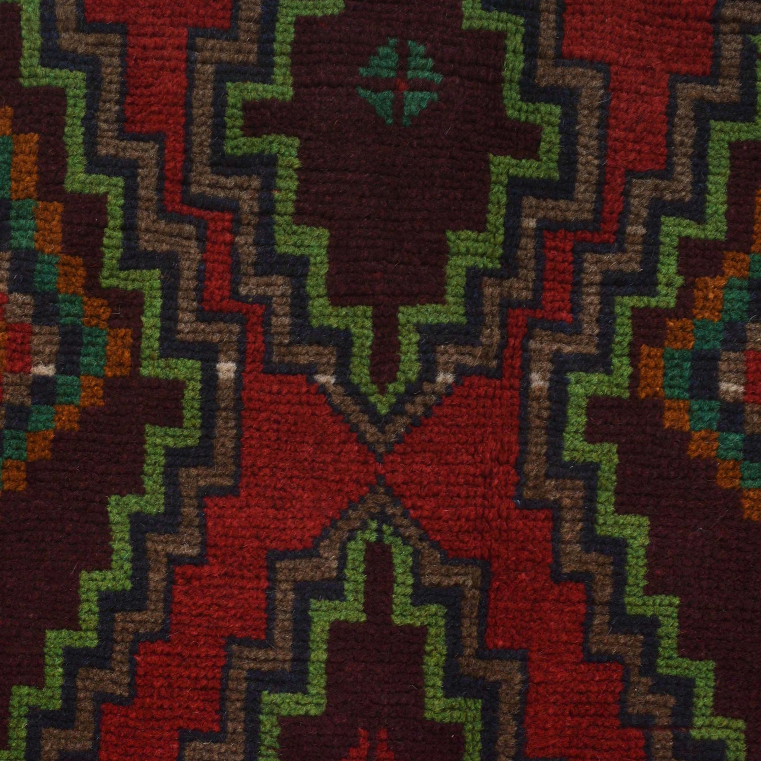 Baluchi Rug Handmade Red Geometric 4x6 ft