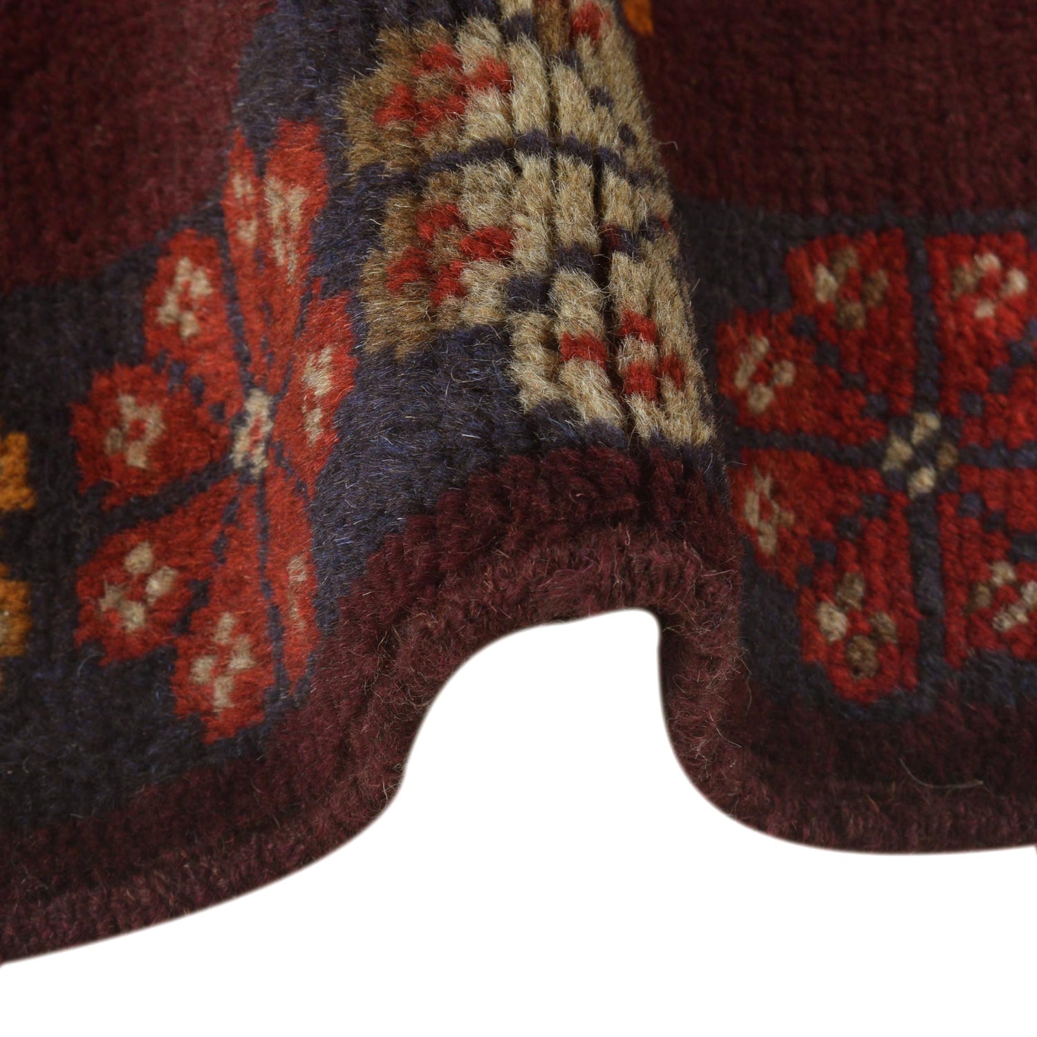 Baluchi Rug Handmade Multi Geometric 4x6 ft