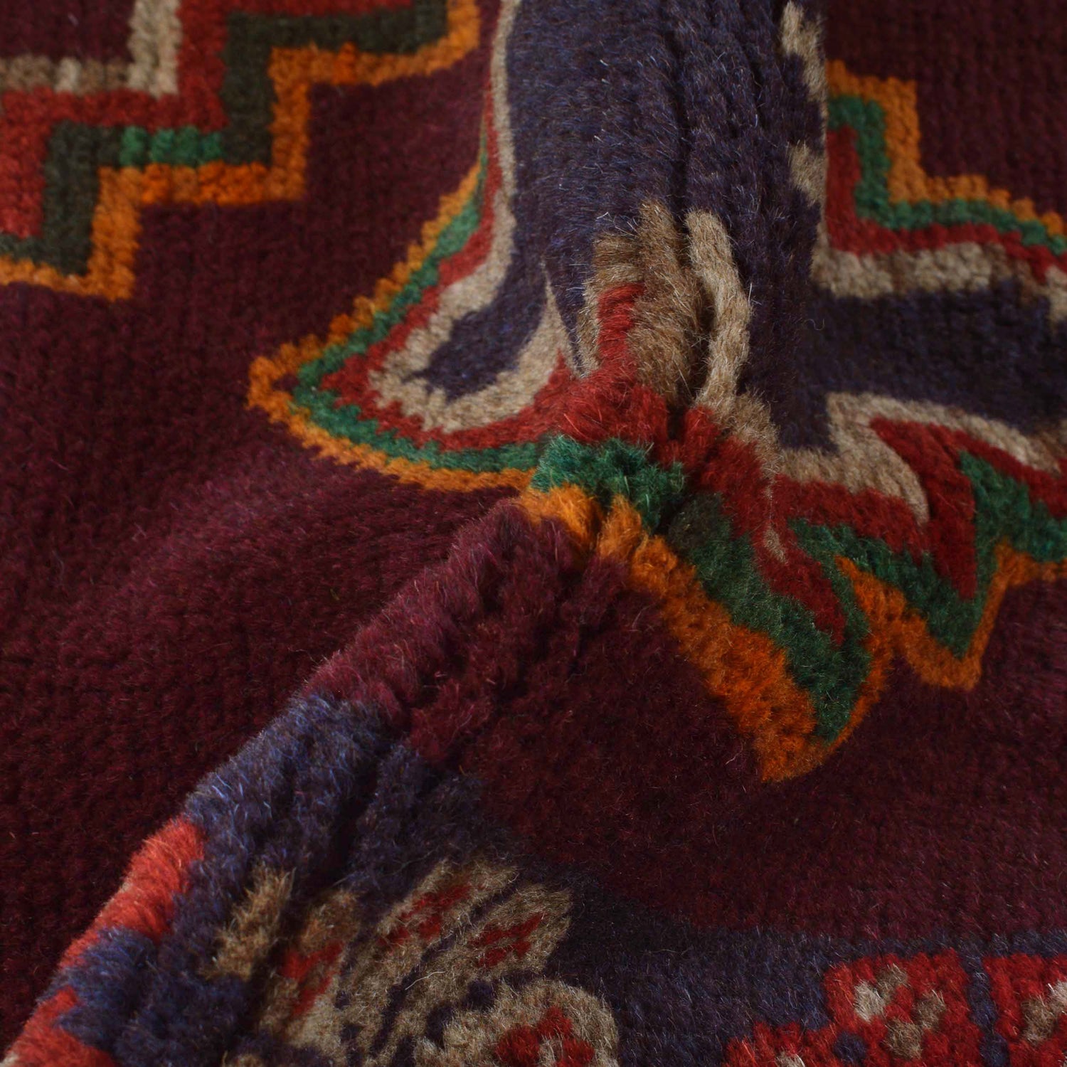 Baluchi Rug Handmade Multi Geometric 4x6 ft