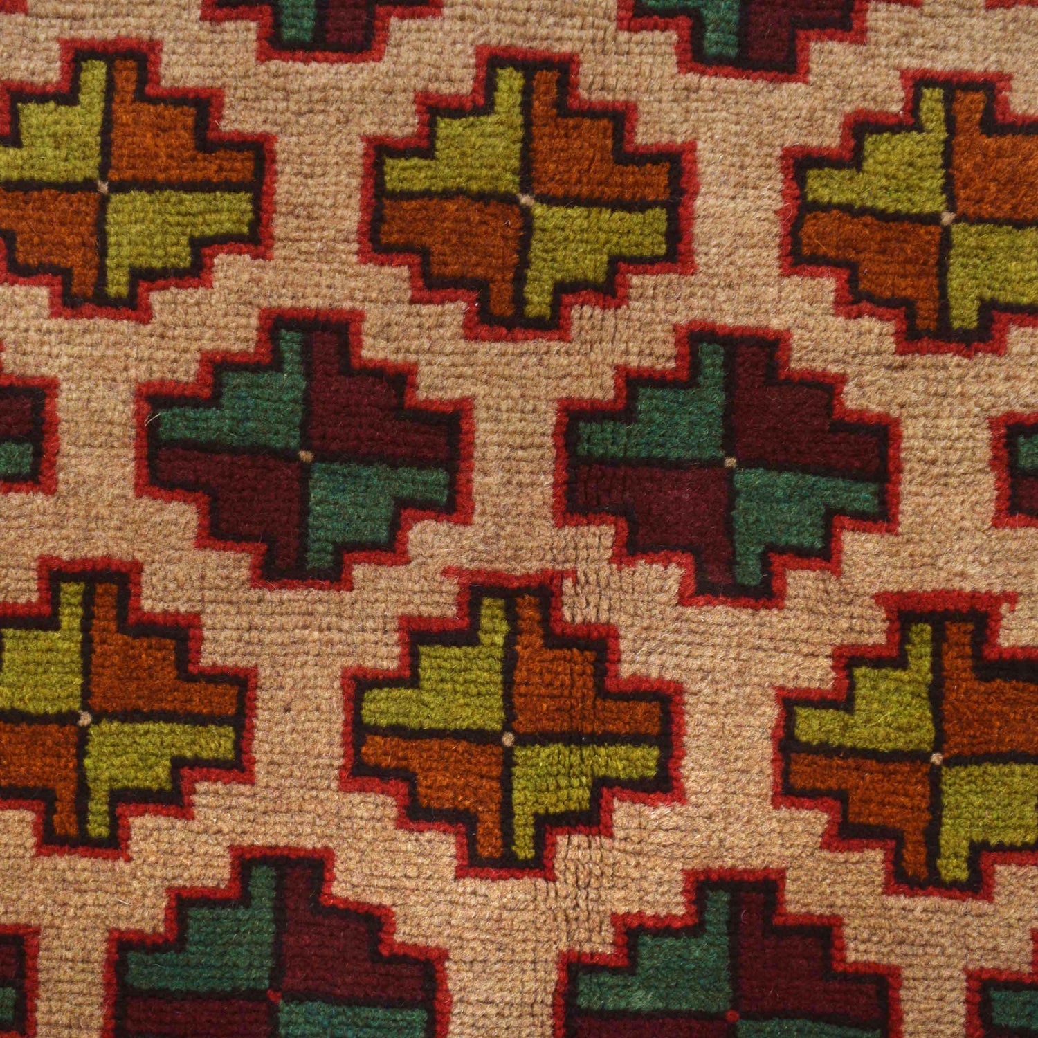 Baluchi Rug Handmade Tan Floral 4x6 ft