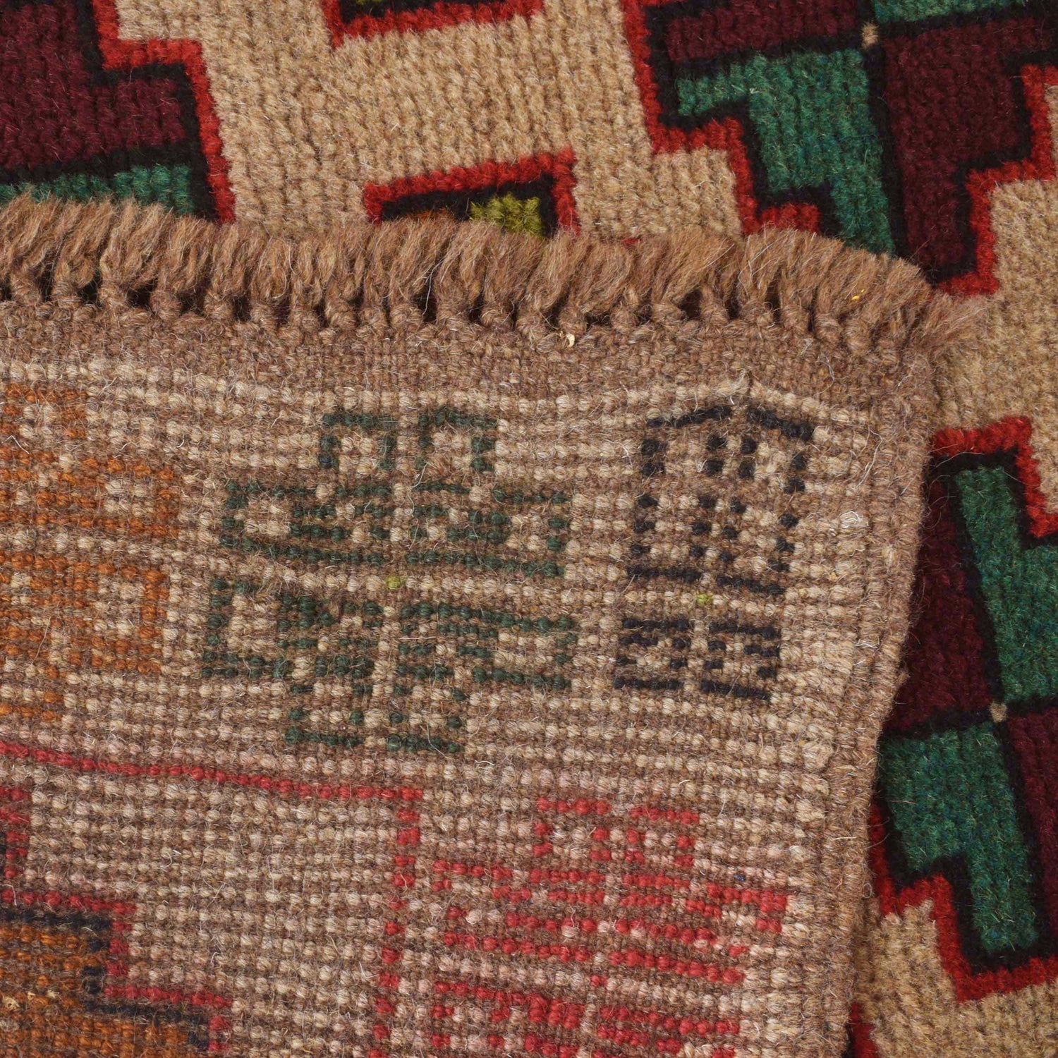 Baluchi Rug Handmade Tan Floral 4x6 ft