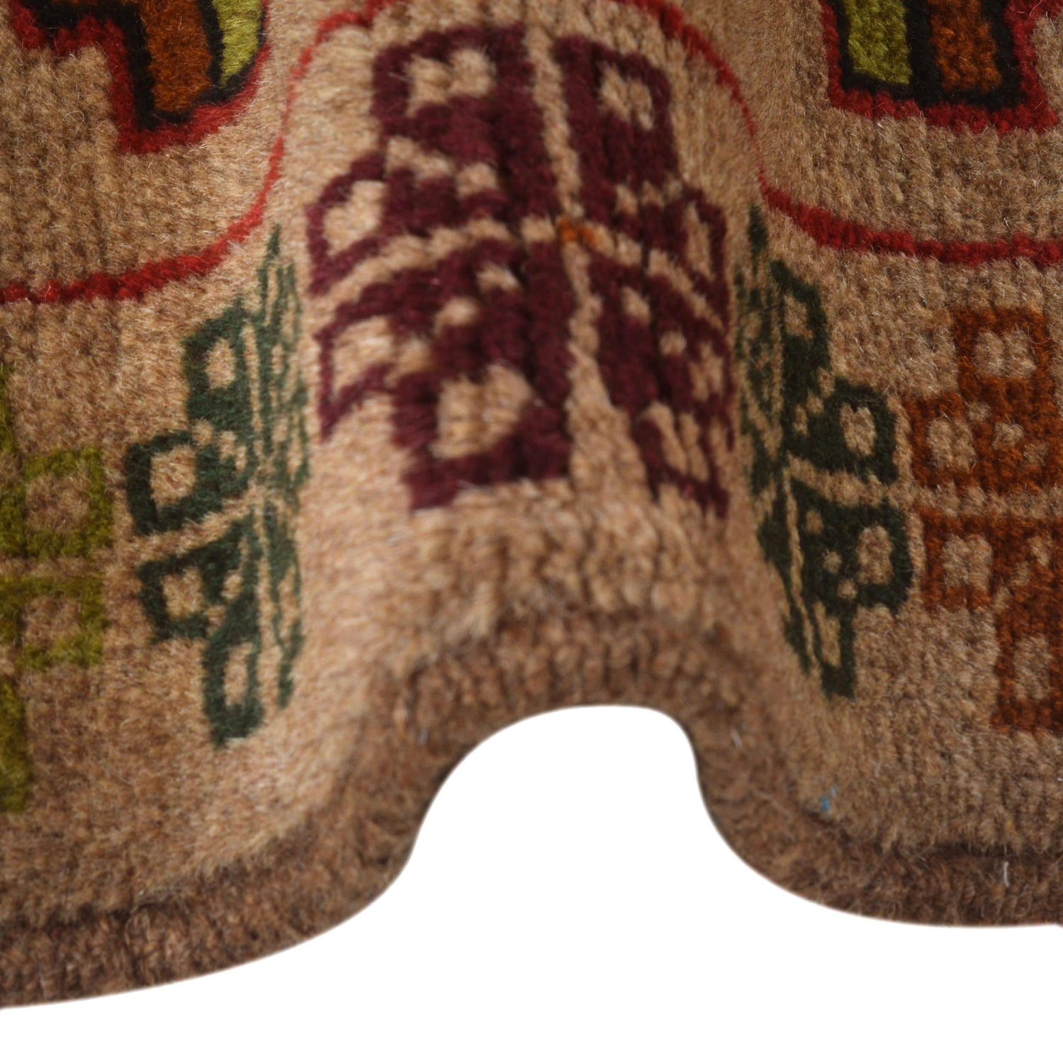 Baluchi Rug Handmade Tan Floral 4x6 ft