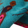War Area Rug Handmade Blue Map + Rifle 2x4 ft