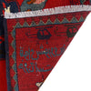 War Area Rug Handmade Red Riffle + Map 2x4 ft