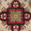 Kazak Rug Handmade Ivory Medallion 4x6 ft
