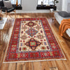 Kazak Rug Handmade Ivory Medallion 4x6 ft