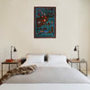 War Area Rug Handmade Blue Map + Rifle 2x4 ft