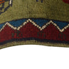 War Area Rug Handmade Green Riffle + Map 2x4 ft