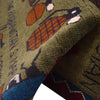 War Area Rug Handmade Green Riffle + Map 2x4 ft