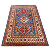 Kazak Rug Handmade Blue Medallion 4x6 ft