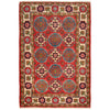 Kazak Rug Handmade Red Medallion 2x4 ft