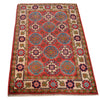 Kazak Rug Handmade Red Medallion 2x4 ft