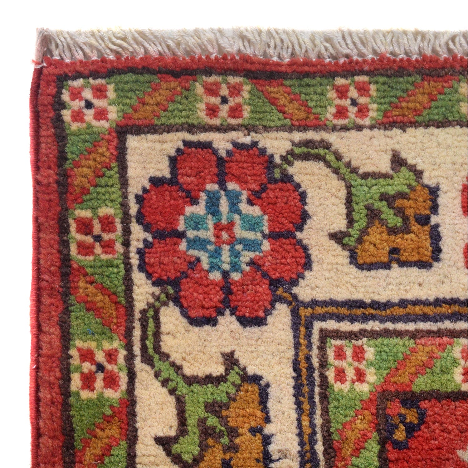 Kazak Rug Handmade Red Medallion 2x4 ft