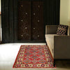 Kazak Rug Handmade Red Medallion 2x4 ft