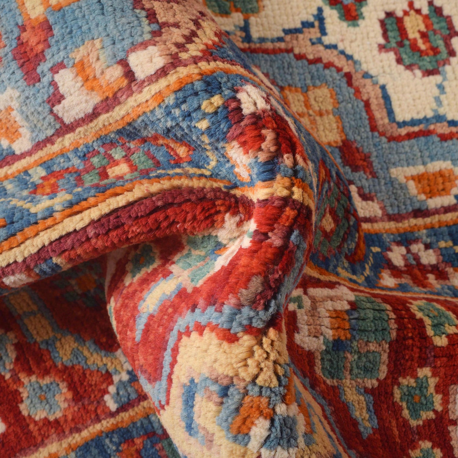 Heriz Area Rug Handmade Red Medallion 9x12 ft