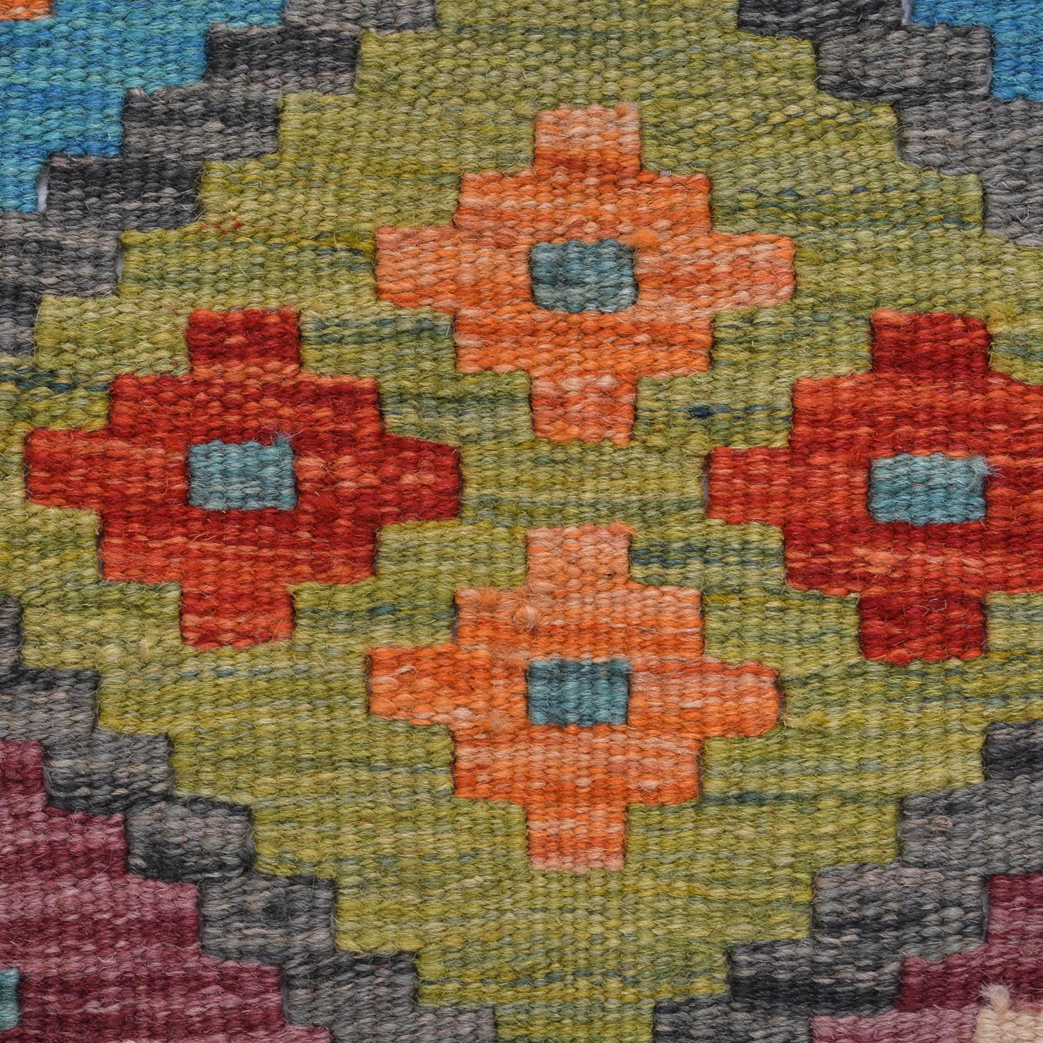 Handmade Multi Kilim Geometric 10' Runner