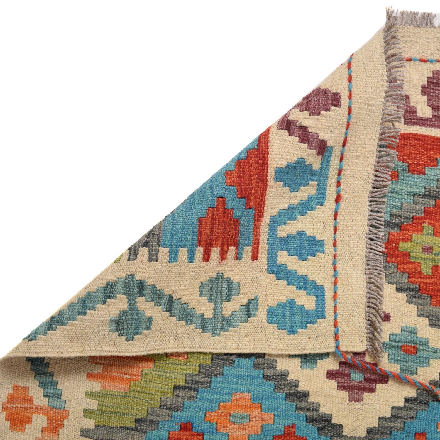 Handmade Multi Kilim Geometric 10' Runner